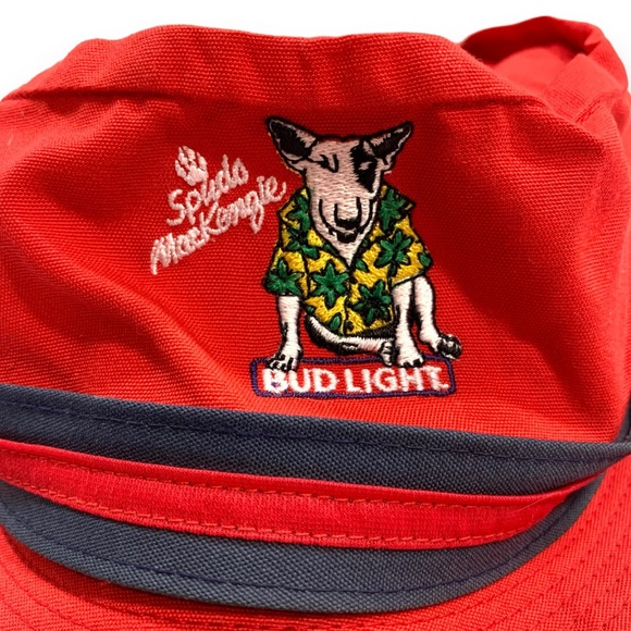 Vintage Bud Light Spuds Mackenzie Red Bucket Hat - Picture 3 of 13